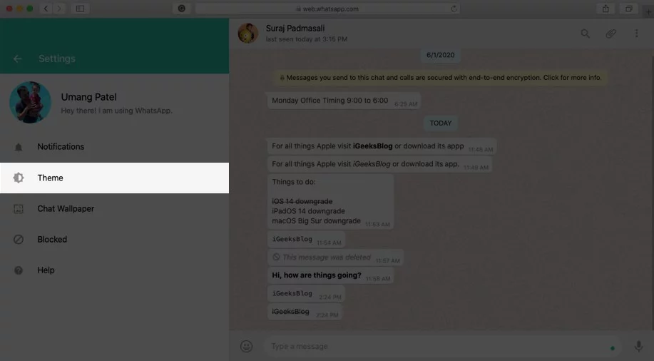 dark mode whatsapp