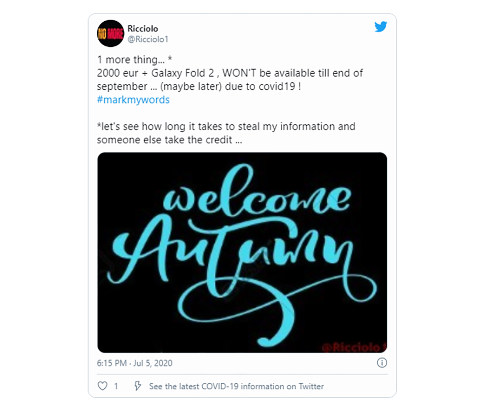 Thông tin giá bán Galaxy Fold 2