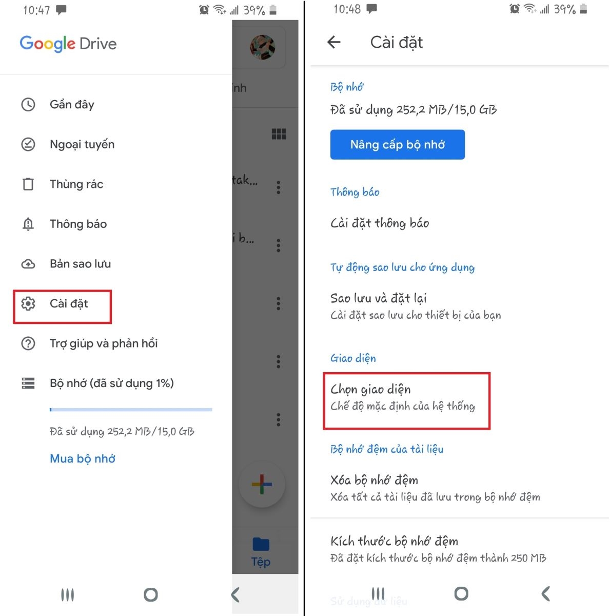 dark mode google drive