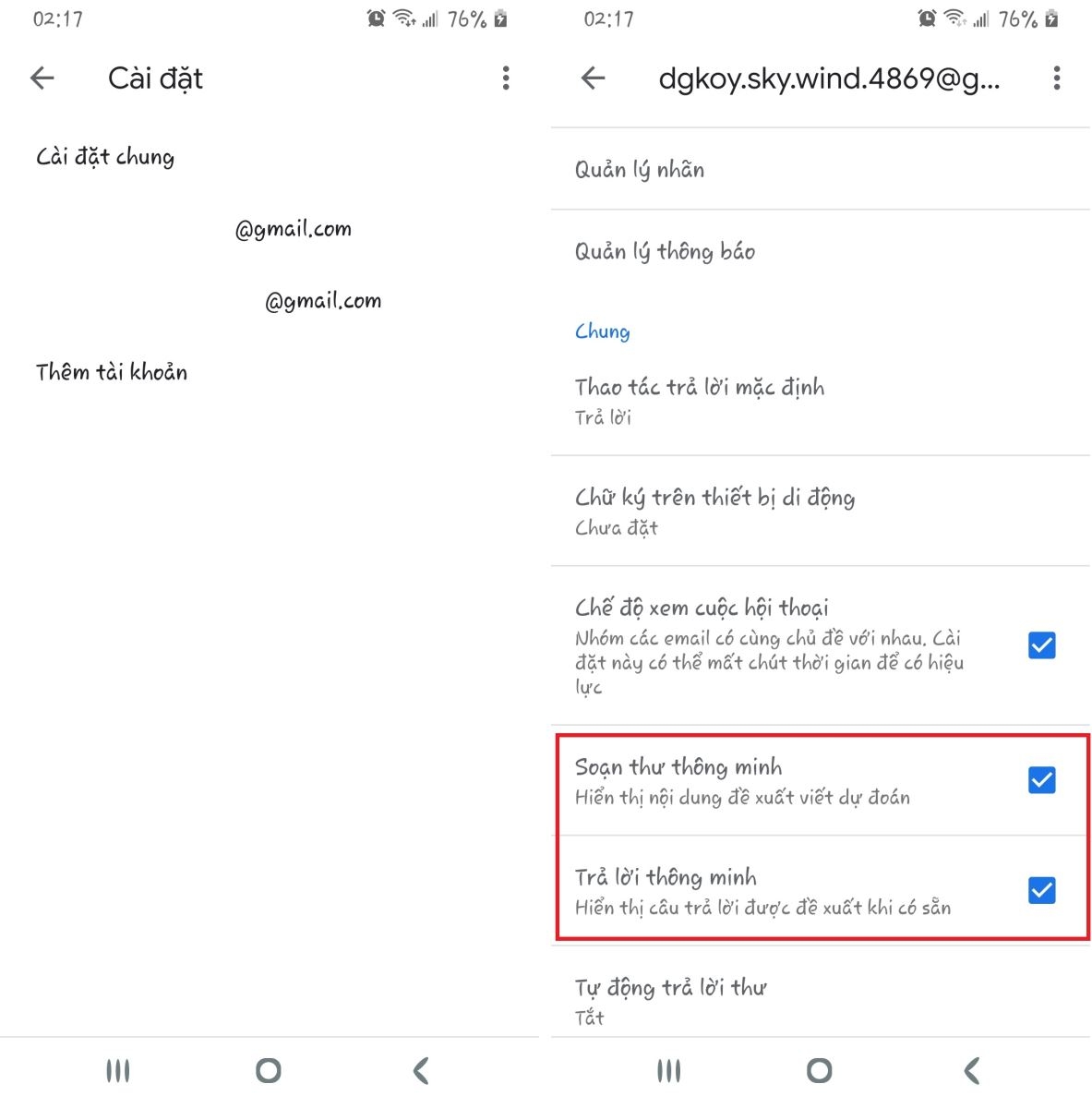 gmail điện thoại