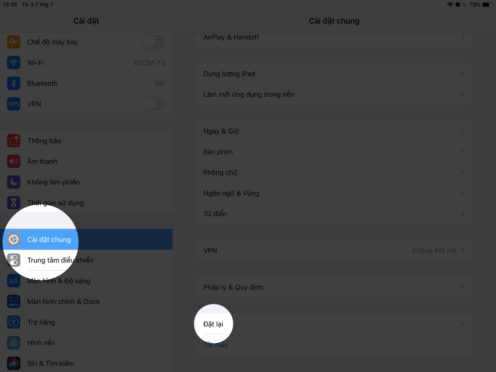 factory reset ipad