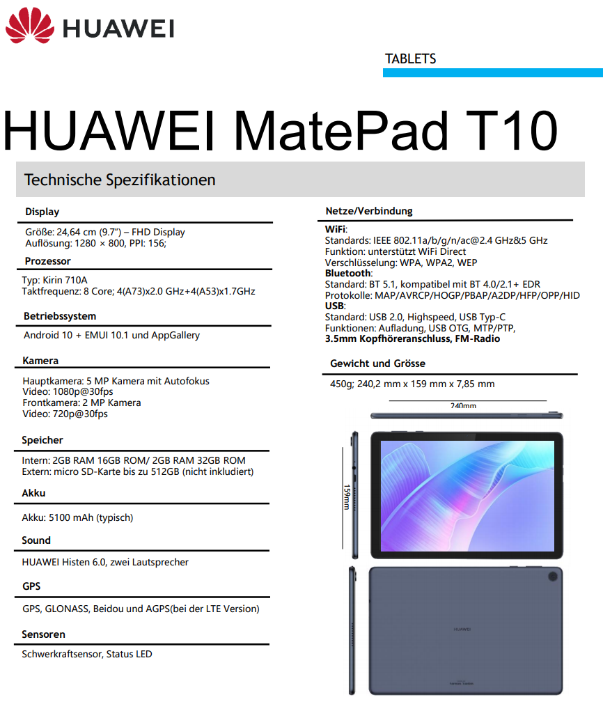 Hai tablet giá rẻ Huawei MatePad T10 và MatePad T10s xuất đầu lộ diện