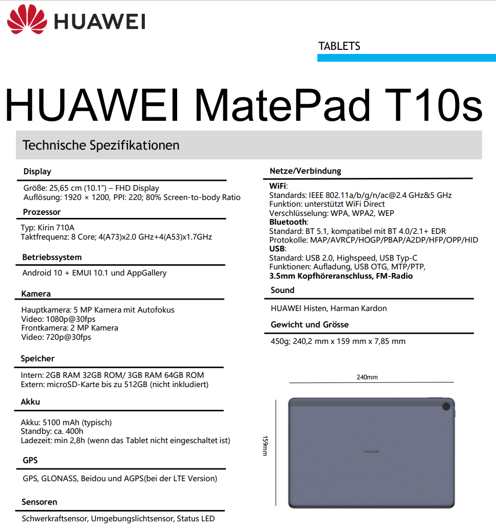 Hai tablet giá rẻ Huawei MatePad T10 và MatePad T10s xuất đầu lộ diện