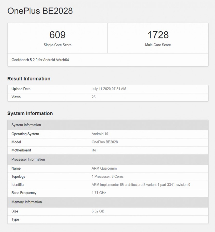 Thông tin OnePlus BE2028
