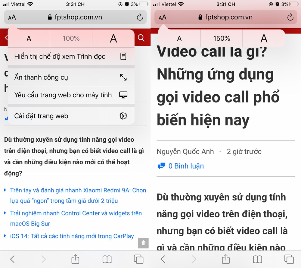 thay đổi cỡ chữ iphone
