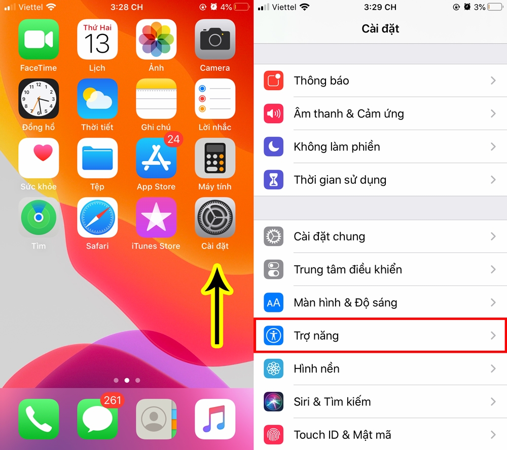 thay đổi cỡ chữ iphone