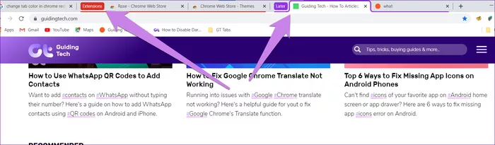 đổi màu tab chrome