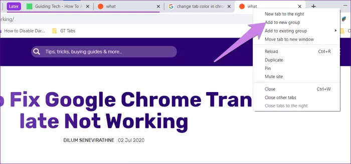 đổi màu tab chrome