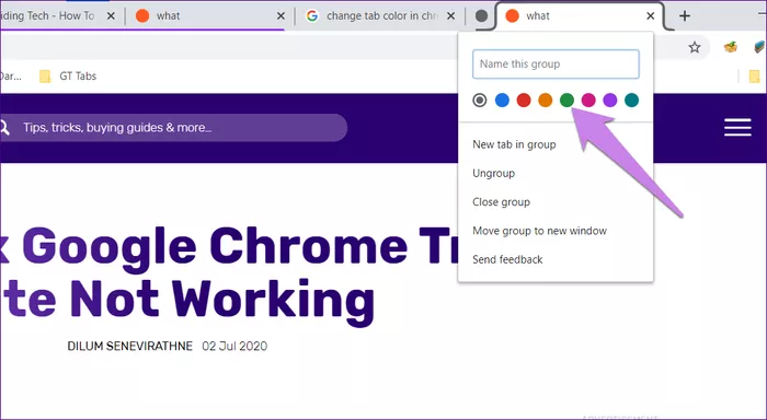 đổi màu tab chrome