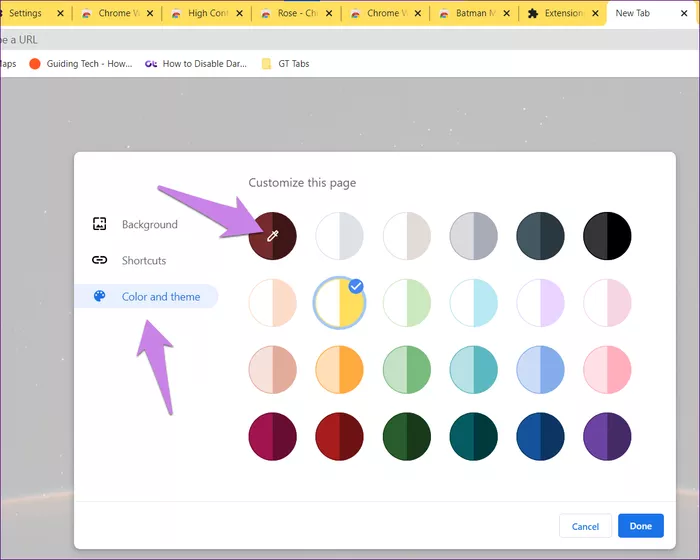đổi màu tab chrome