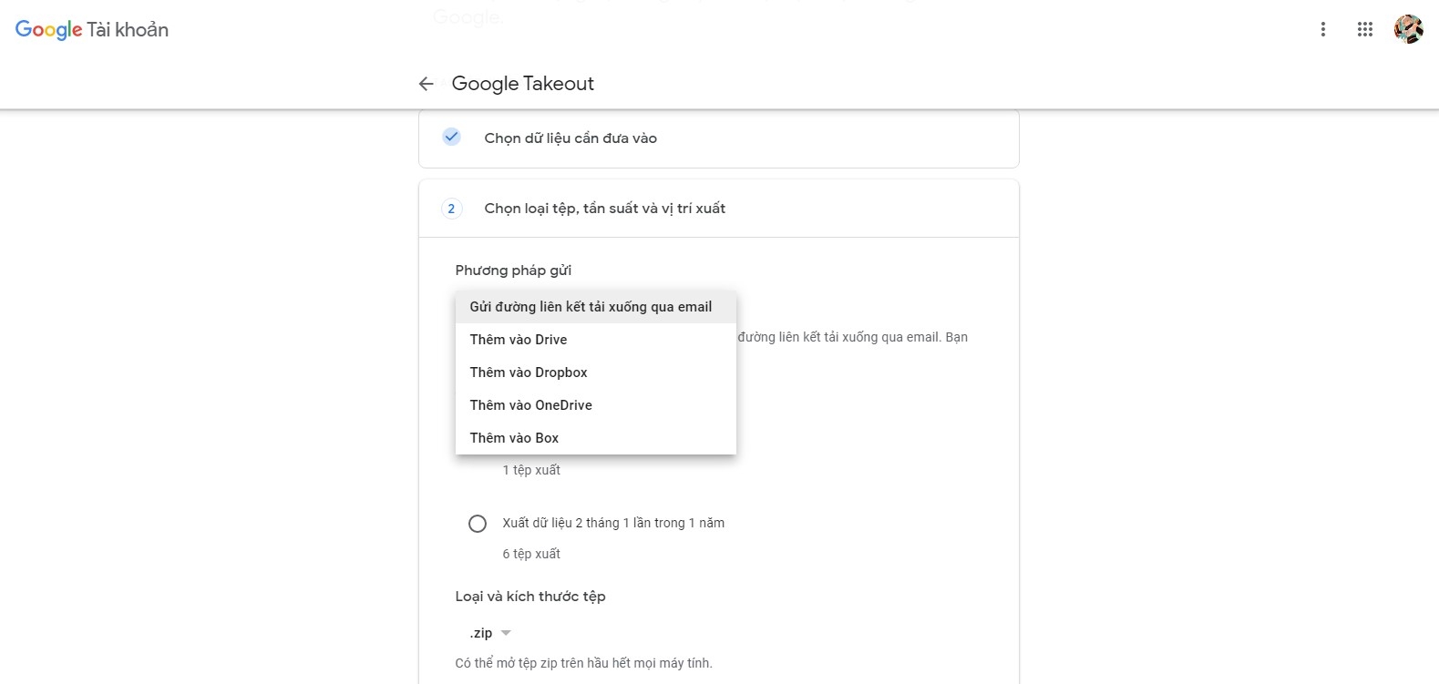 sao lưu dữ liệu gmail