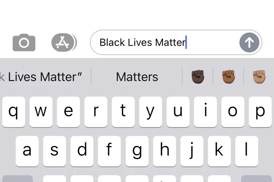 Bàn phím iOS sẽ gợi ý emoji mỗi khi gõ Black Lives Matter hay BLM