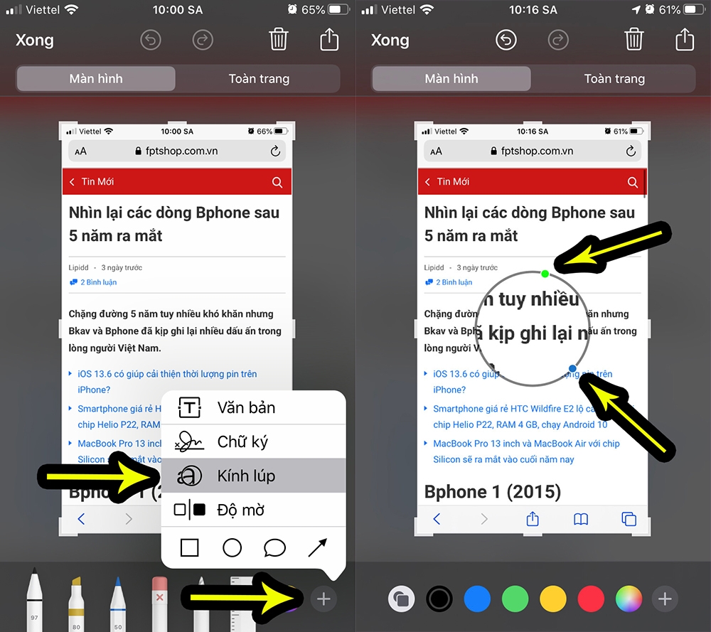 phóng to ảnh iphone
