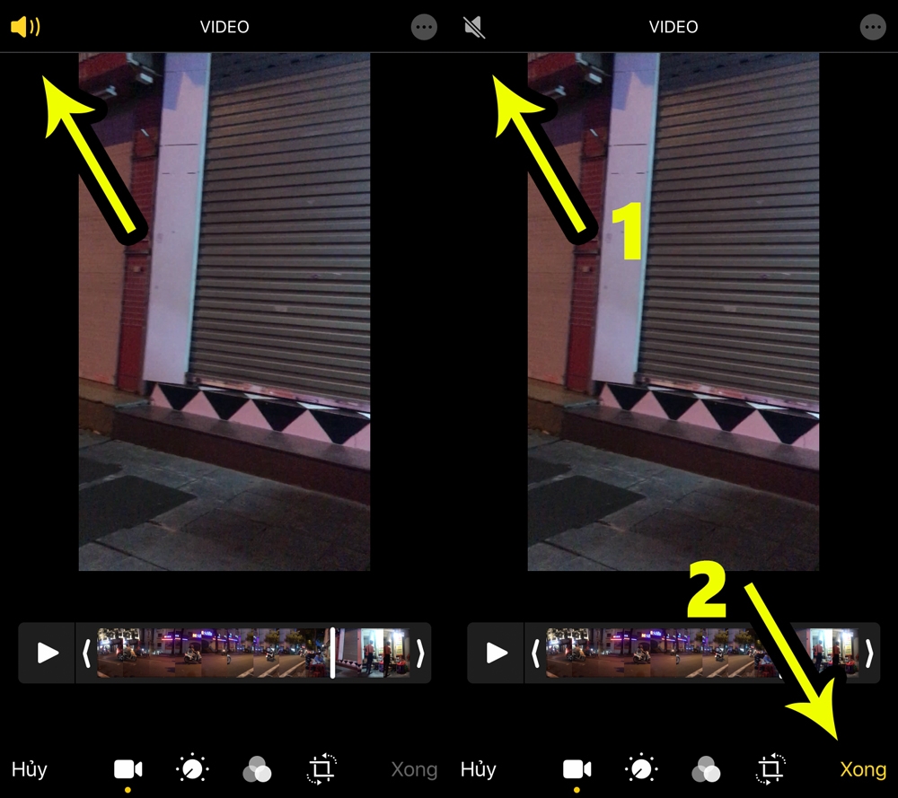 tắt âm thanh video iphone