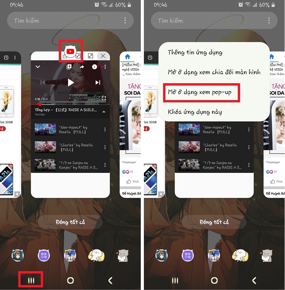 chế độ pop up samsung