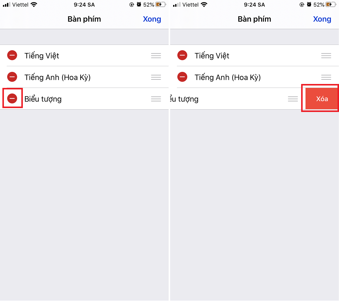 xóa emoji khỏi bàn phím iphone