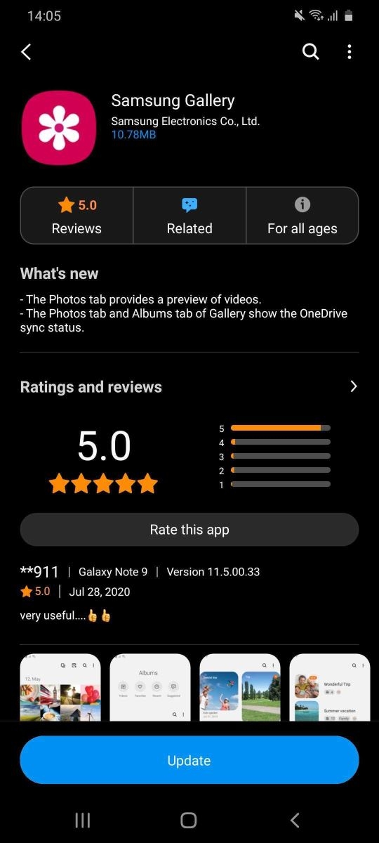Samsung Gallery cập nhật tính năng xem trước video và nhiều tính khác