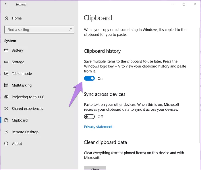 clipboard windows 10
