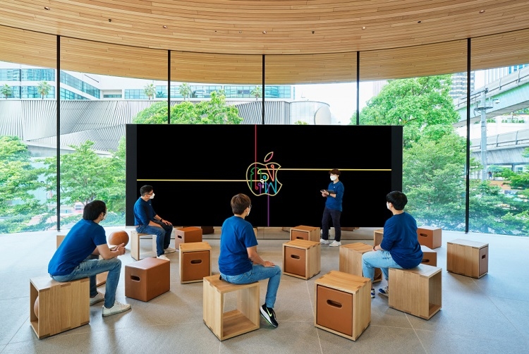 Apple chia sẻ bộ ảnh với phong cách kiến trúc độc đáo của cửa hàng Apple Central World Thái Lan