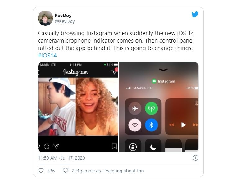 Instagram bị iOS 14 beta phát hiện tự ý mở camera người dùng