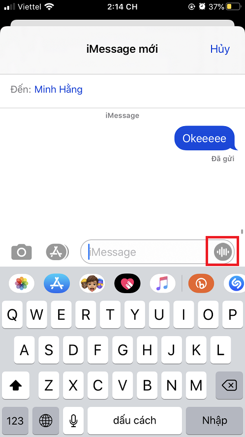 tin nhắn thoại iphone