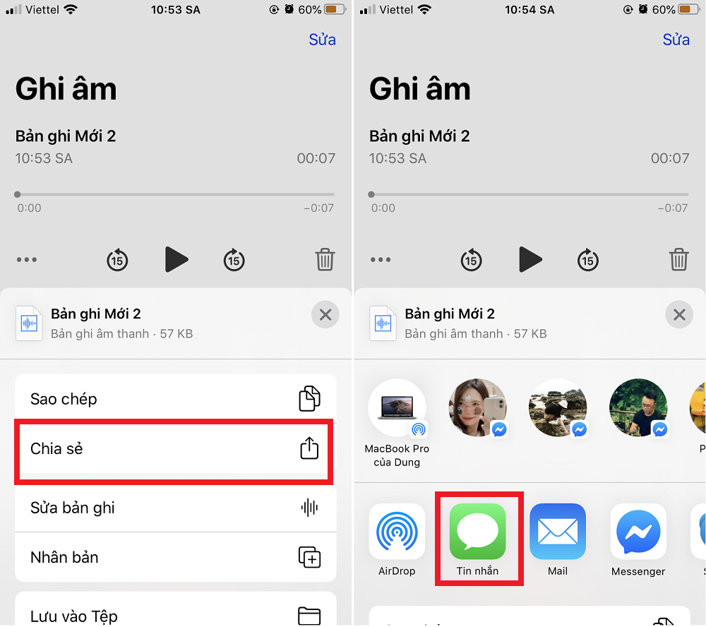 tin nhắn thoại iphone