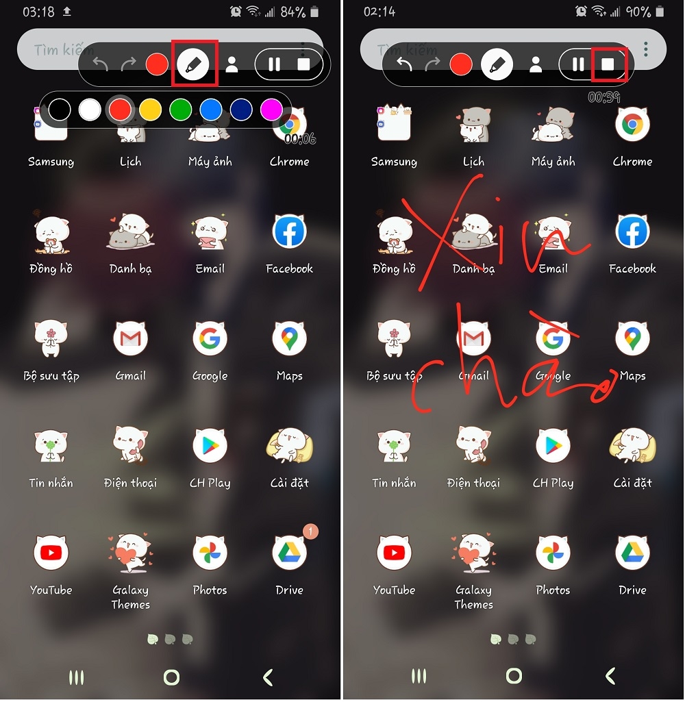 trình ghi màn hình samsung