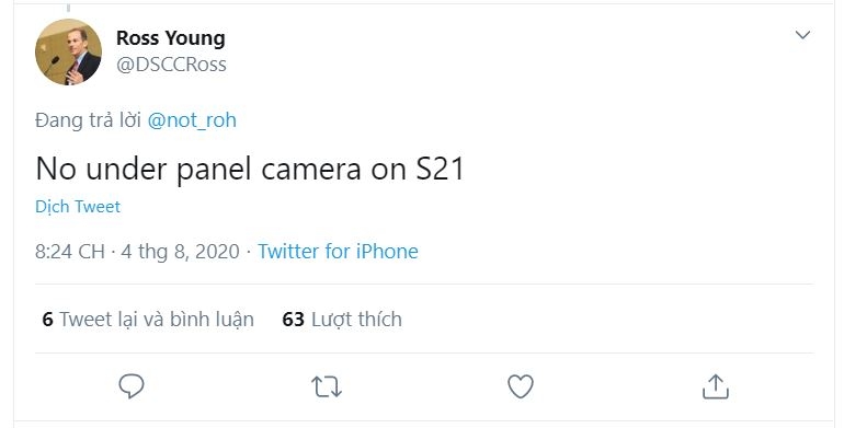 Samsung Galaxy S21 vẫn sẽ lỡ hẹn với camera ẩn dưới màn hình 1