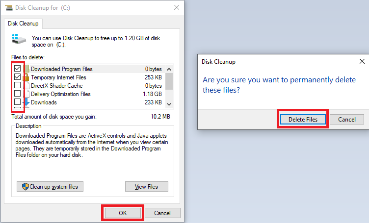 giải phóng ổ đĩa C Windows 10