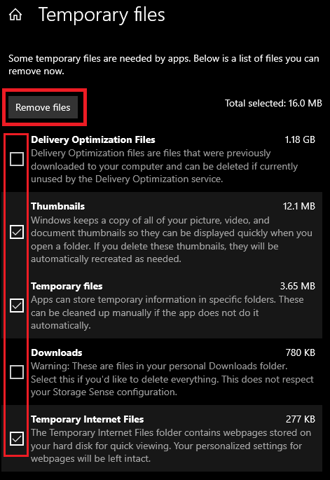 giải phóng ổ đĩa C Windows 10