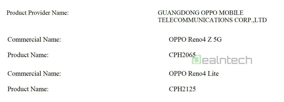 Reno4 Z 5G đạt chứng nhận Bluetooth SIG