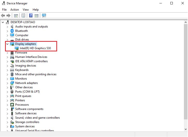 windows 10 không nhận card màn hình