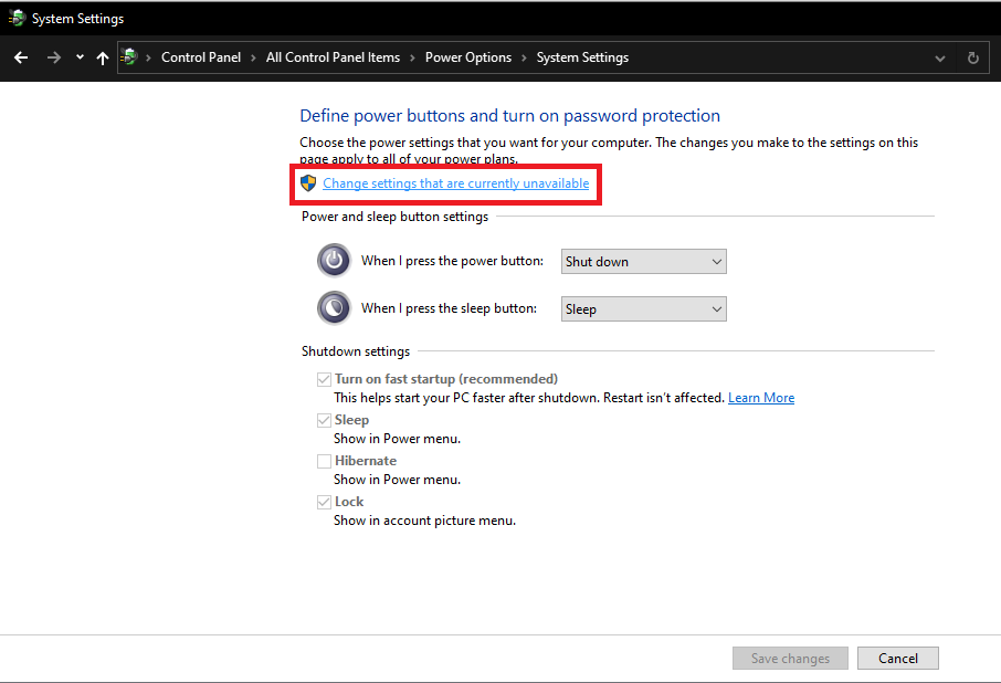 lỗi windows 10 không shutdown được