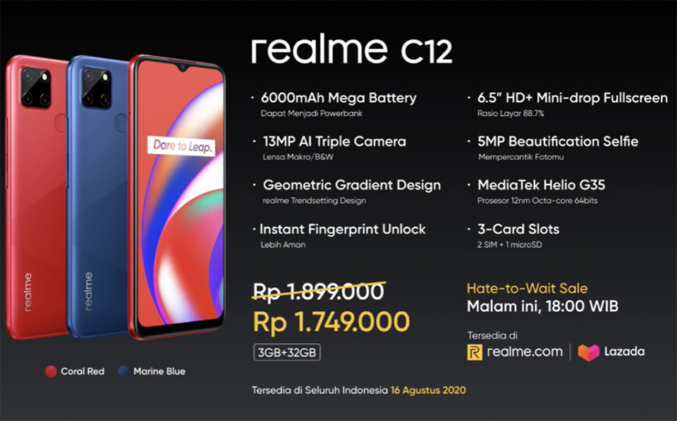 Realme C12 ra mắt (ảnh 2) Realme C12 ra mắt (ảnh 2)