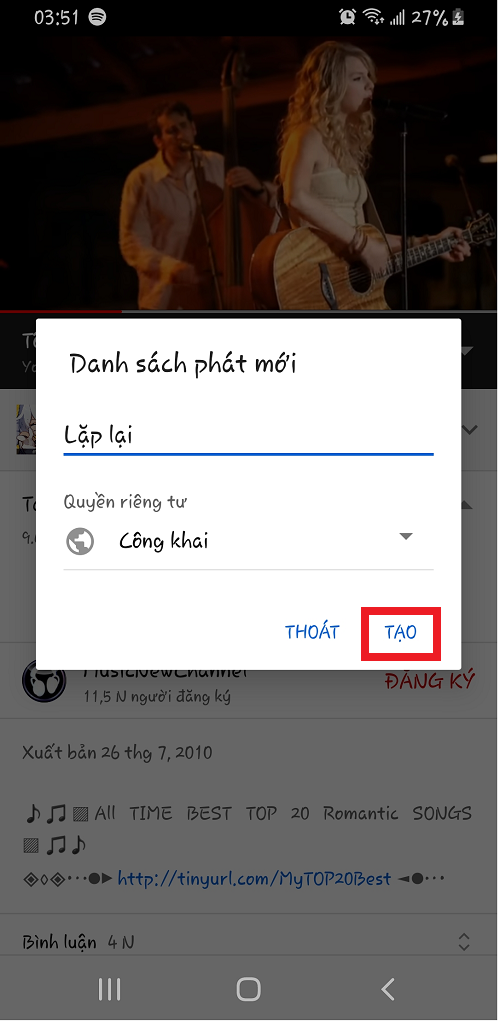 vòng lặp youtube điện thoại
