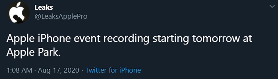 Apple bắt đầu ghi hình cho sự kiện trực tuyến ra mắt loạt iPhone 12 (ảnh 2) Apple bắt đầu ghi hình cho sự kiện trực tuyến ra mắt loạt iPhone 12 (ảnh 2)