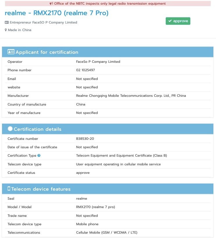 Thông tin Realme 7 pro Thông tin Realme 7 pro