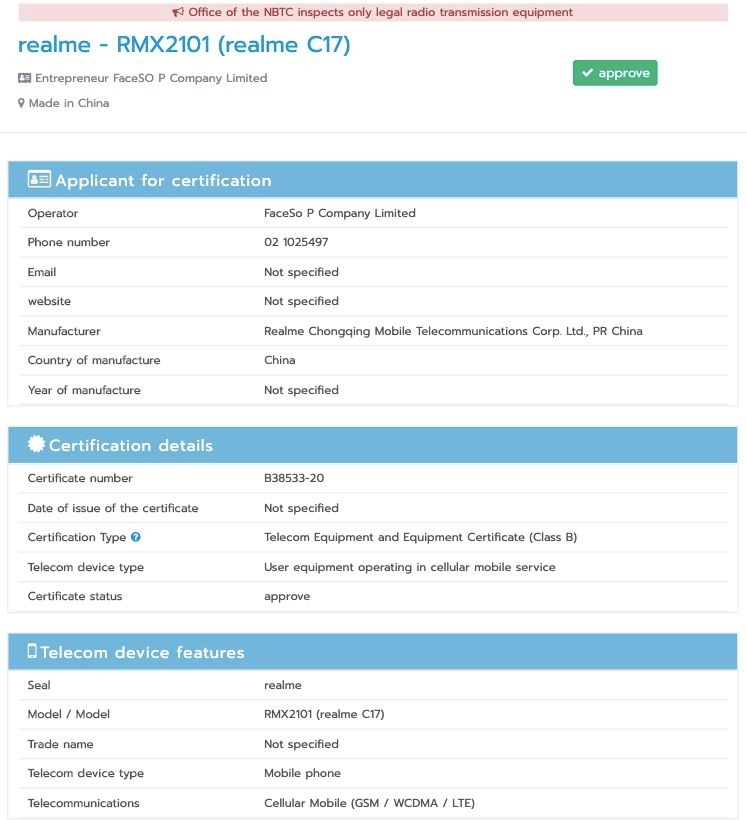 Thông tin Realme C17 Thông tin Realme C17