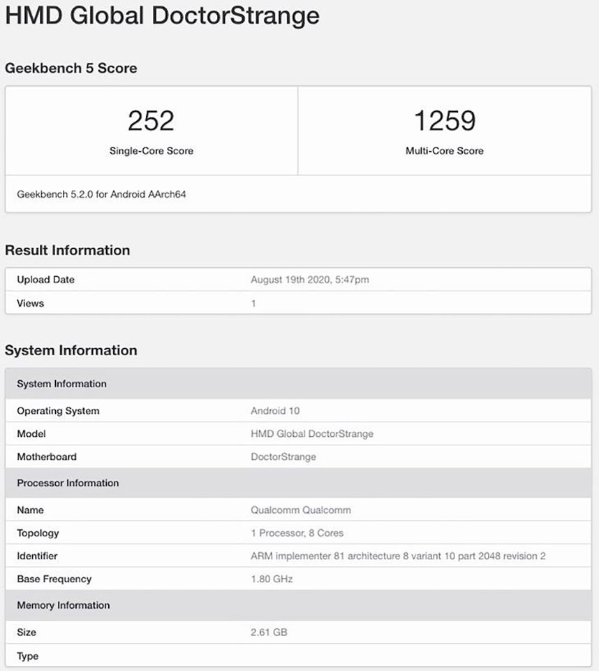 Nokia 3.4 xuất hiện trên Geekbench (ảnh 1)