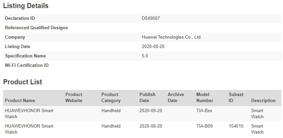 Huawei Watch Fit đạt chứng nhận Bluetooth SIG (ảnh 1) Huawei Watch Fit đạt chứng nhận Bluetooth SIG (ảnh 1)