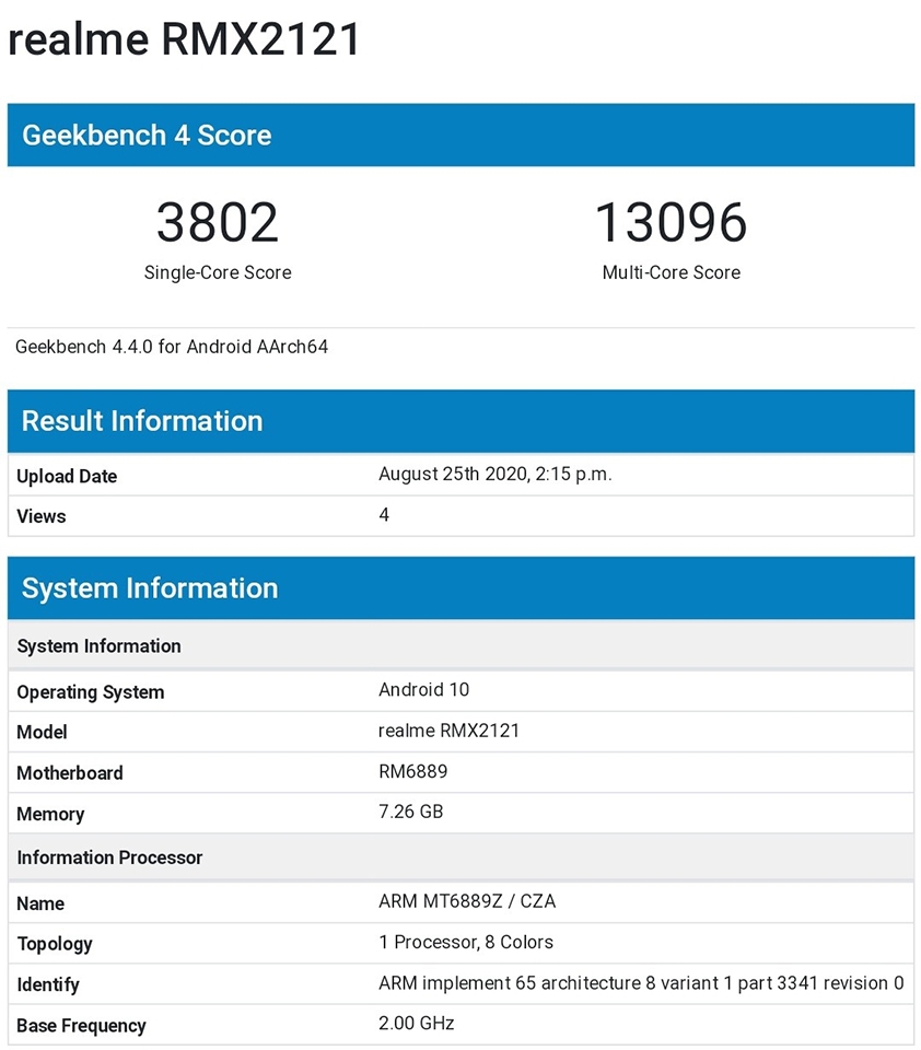 Realme X7 Pro xuất hiện trên Geekbench (ảnh 1)