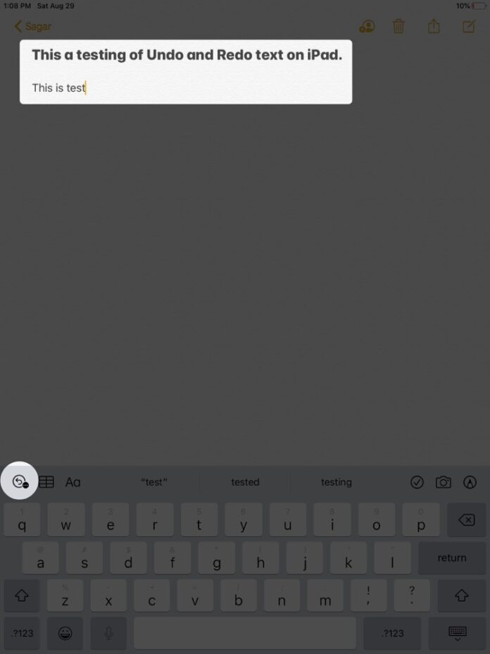hoàn tác trên ipad