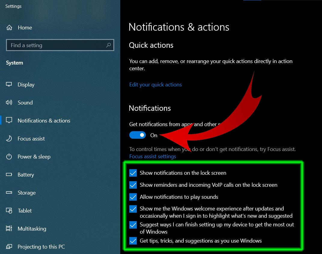 Hướng dẫn tắt thông báo Windows 10 04 Hướng dẫn tắt thông báo Windows 10 06