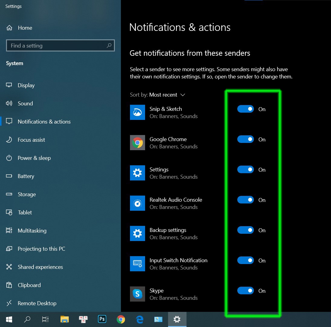 Hướng dẫn tắt thông báo Windows 10 06 Hướng dẫn tắt thông báo Windows 10 07