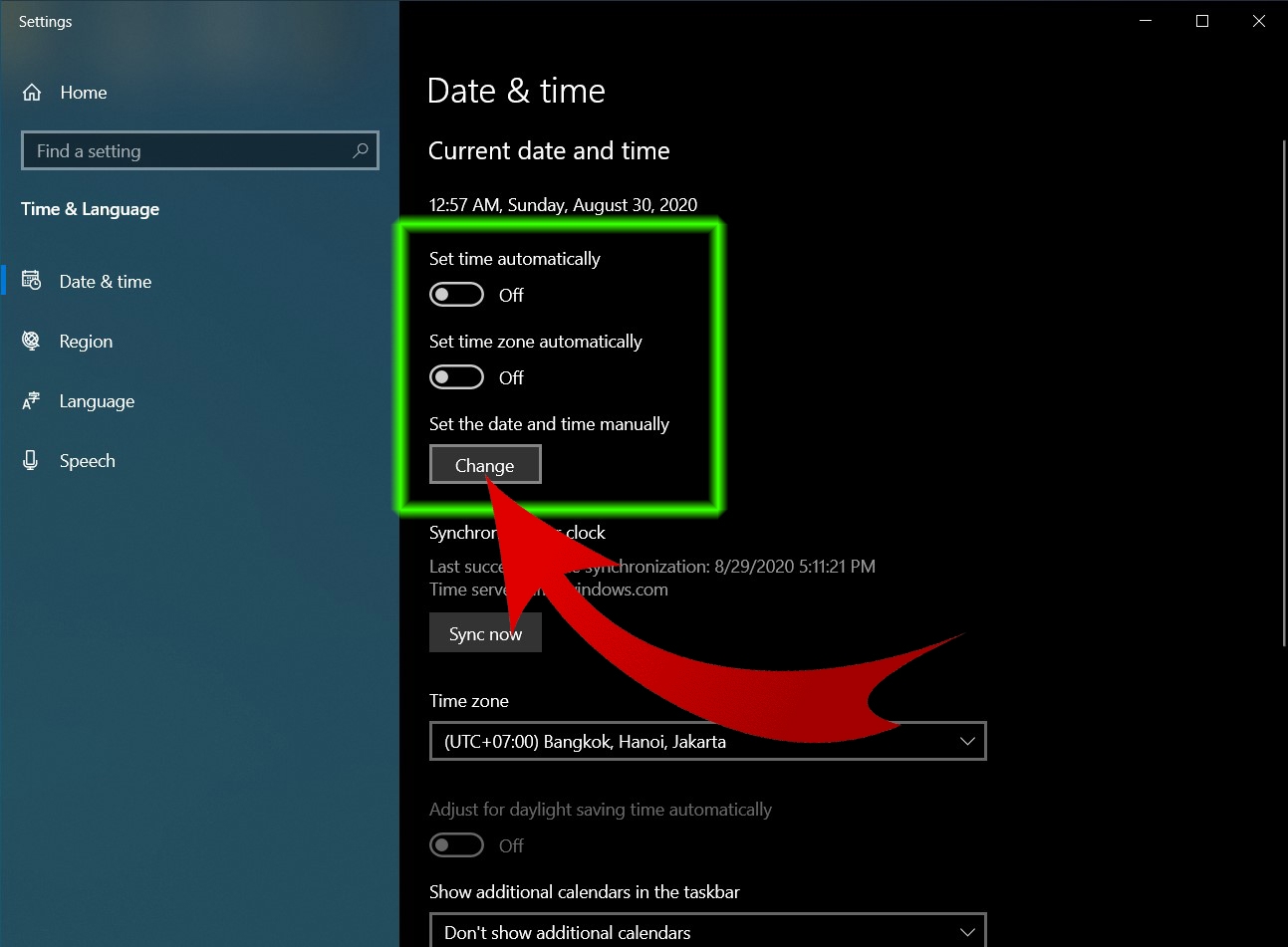 Cách chỉnh giờ Windows 10 06 Cách chỉnh giờ trên Windows 10 - ảnh 7