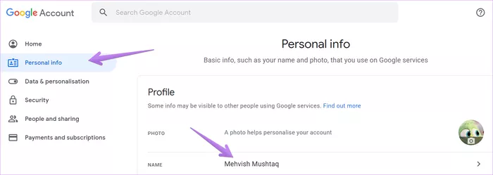 đổi tên và ảnh google meet