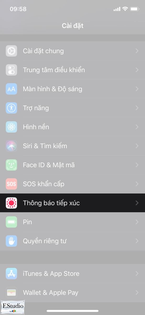 thông báo tiếp xúc ios 13.7