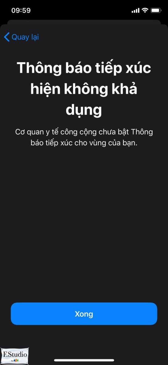 thông báo tiếp xúc ios 13.7