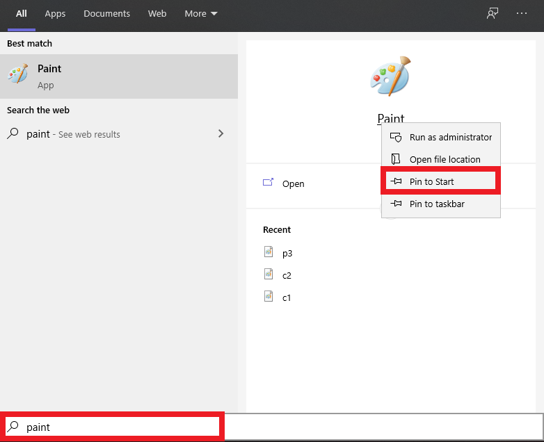 cách mở paint trong win 10