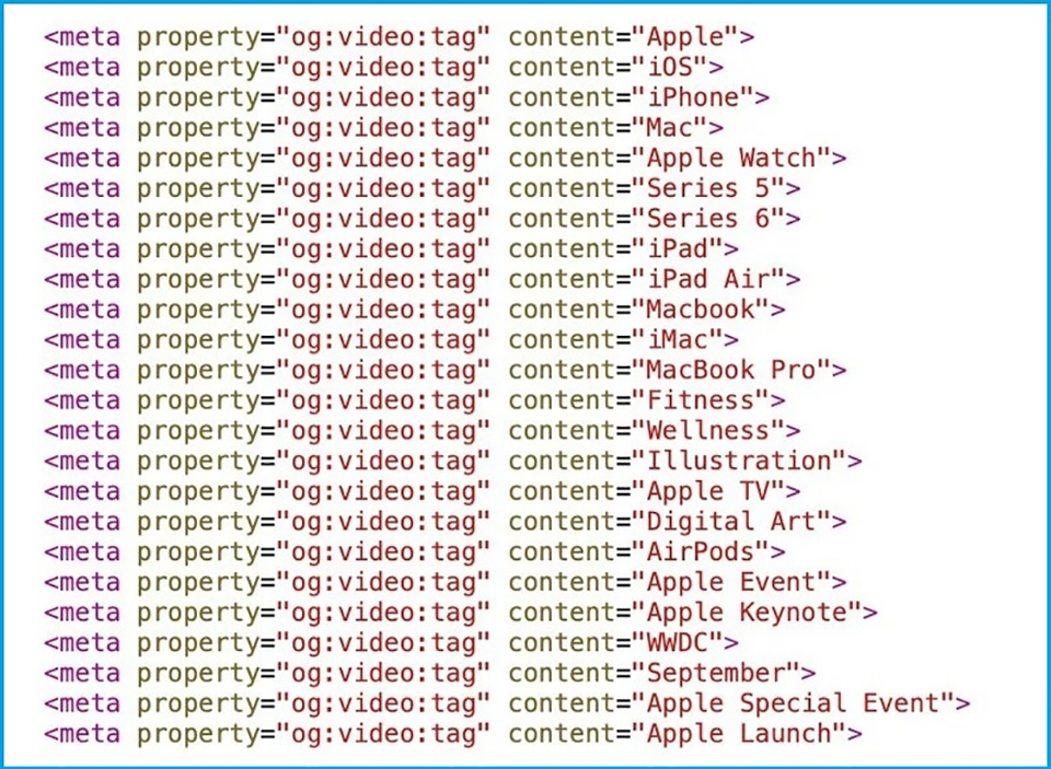 Dữ liệu từ khóa sự kiện Apple Dữ liệu từ khóa sự kiện Apple